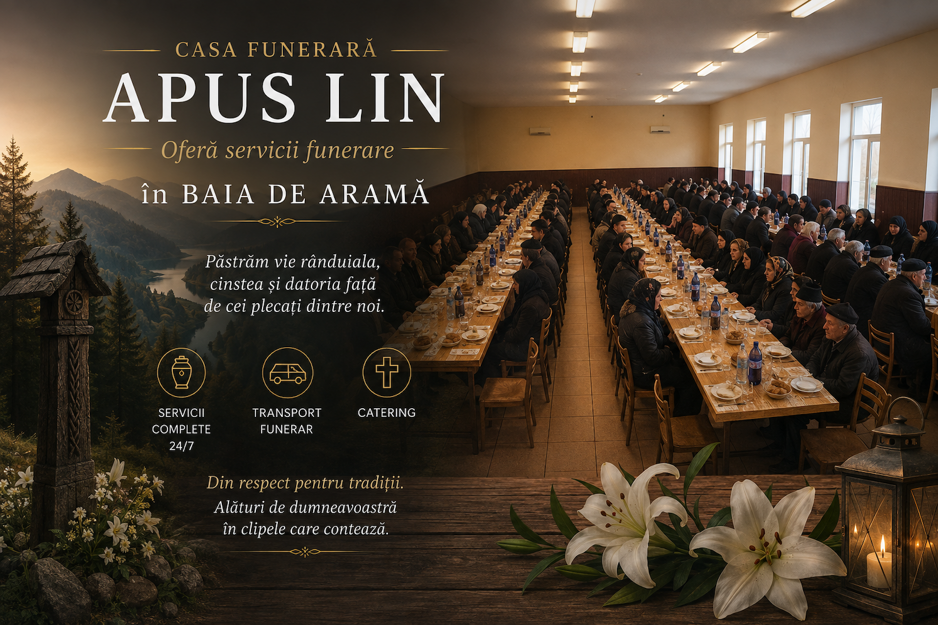 Servicii funerare Apus Lin în Baia de Aramă